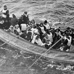 Survivors escaping in a lifeboat