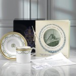 Commemorative coffee cup and saucer