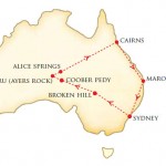 Rock to Reef - Journey map Map of the tours journey