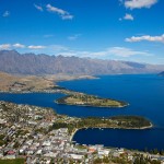 Overhead landscape photo of Queenstown